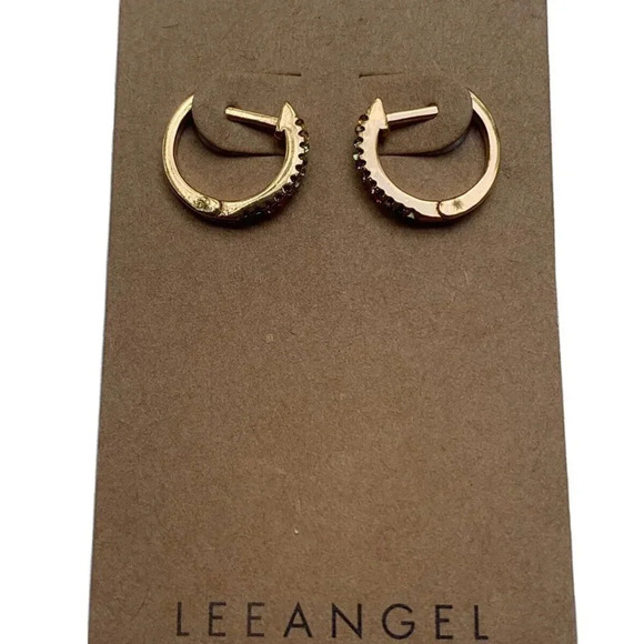 NEW Lee Angel for Neiman Marcus Fashion Jewelry Stone Hoop Earrings - Picture 2 of 4